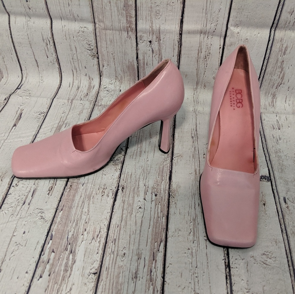 BCBG square toe heels